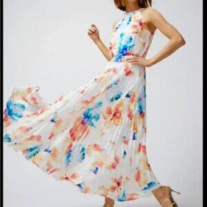 WHBM Braided Neck Jacquard Halter Maxi Dress Size 14 Like New